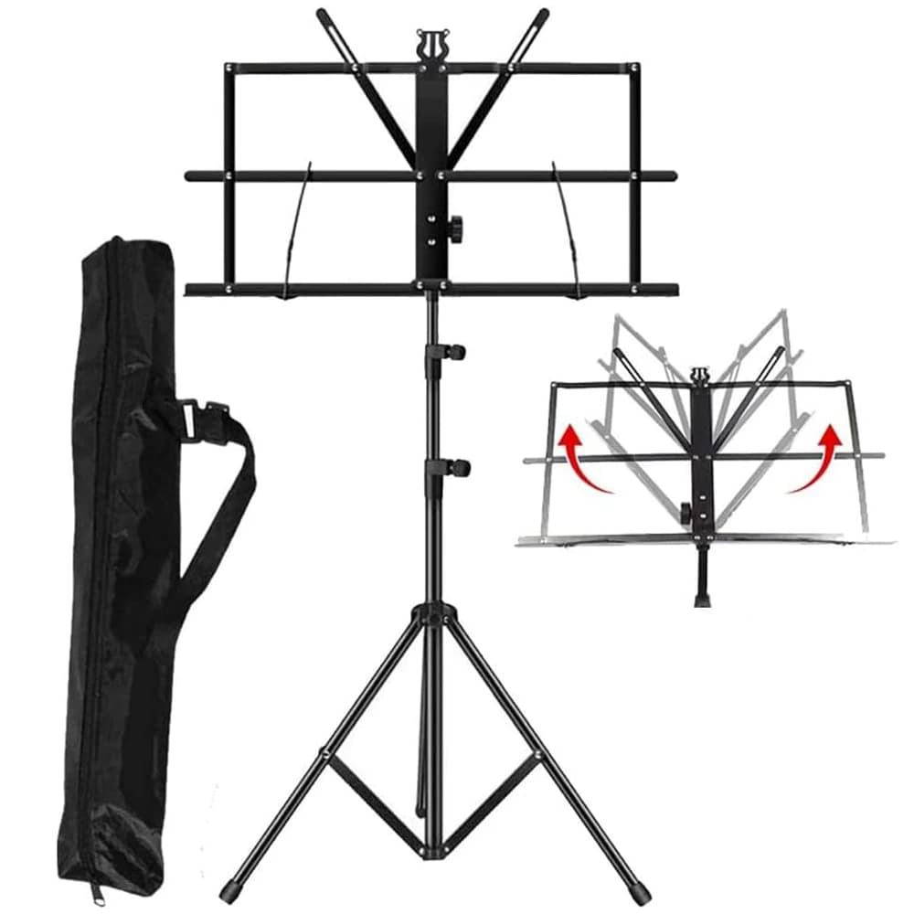 G-MARK Music Stand double-use folding sheet portable and lightweight table book with support for suitable transport bag clip