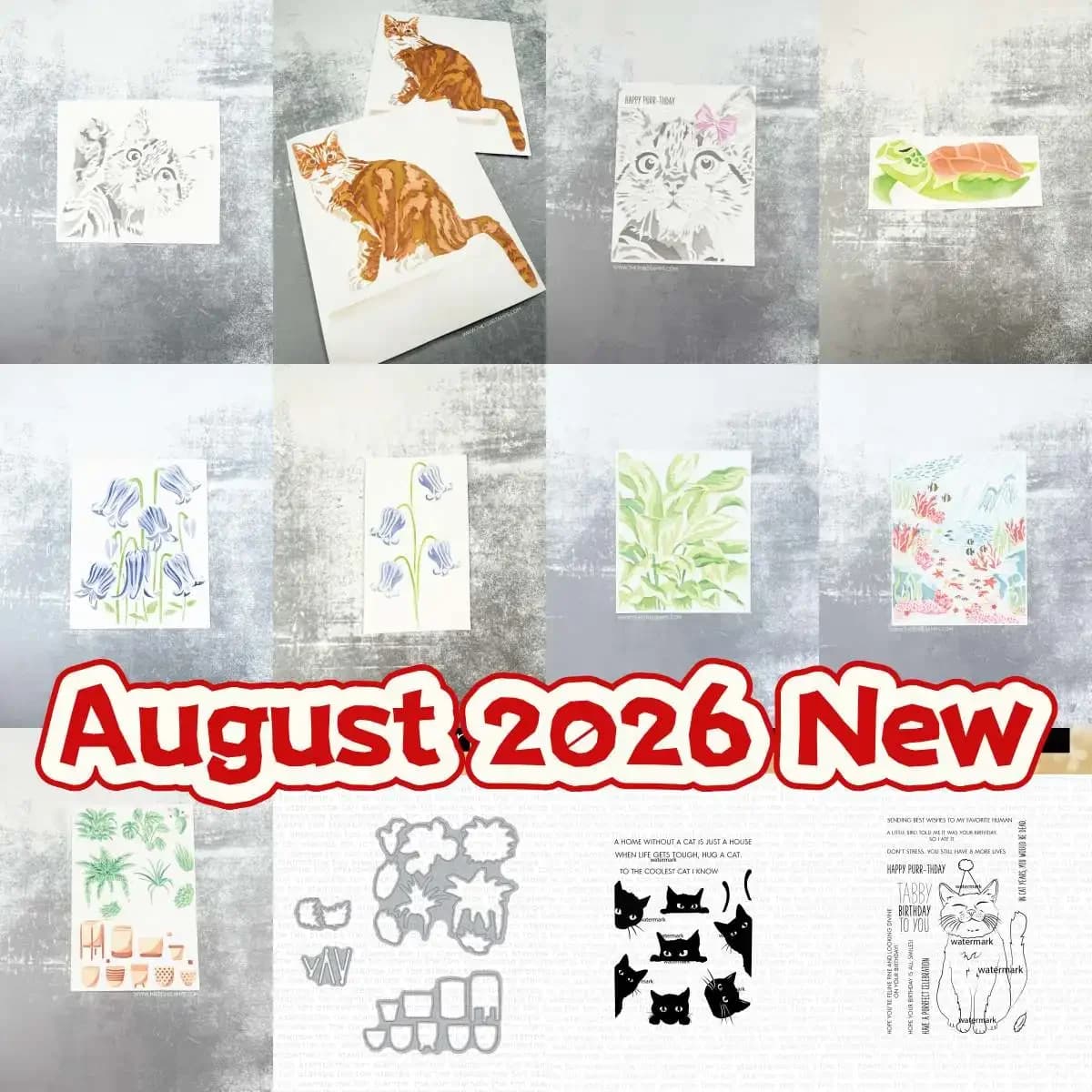 New Summer Birthday Cat Sea Turtle Clematis Metal Cutting Dies For DIY Decorating Scrapbook Paper Embossing Craft August 2026