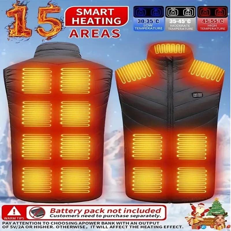 15 aree USB giacca riscaldata uomo donna gilet riscaldato elettrico cappotto riscaldante scaldamuscoli inverno esterno soft shell Smart Veste campeggio