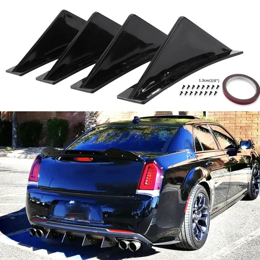 4 pz/set Auto Paraurti Posteriore Diffusore Pinne Spoiler Lip Splitter Universale Della Protezione Della Copertura Della Protezione Per Chrysler 300 Paraurti Diffusore