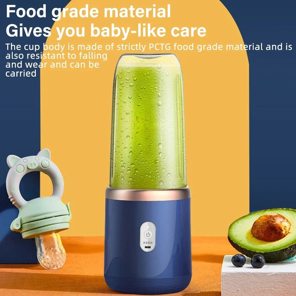Frullatore da viaggio ricaricabile USB mini spremiagrumi elettrico portatile da 400 ml con frullatore a tazza con lama per computer Spremiagrumi popolare