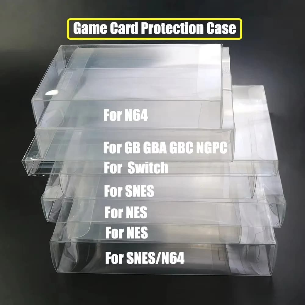 JCD 1 pz Trasparente Trasparente Cartuccia di Gioco Box Custodia CIB Giochi di Plastica PET Protezione per N64 NES SNES per GB GBA GBC NGPC Switch