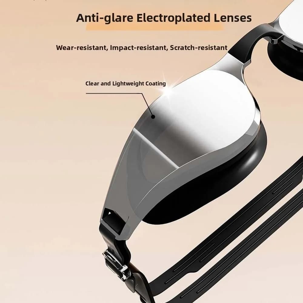 Waterproof Swimming Goggles Detachable Nosepiece PU Big Frame Anti-UV Swim Glasses HD Lens Silicone Anti-fog Swim Eyewear