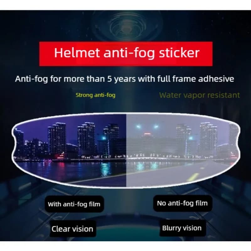 Casco generale antiappannamento patch pellicola per lenti adesivo antiappannamento per moto casco completo accessori per moto da equitazione impermeabili