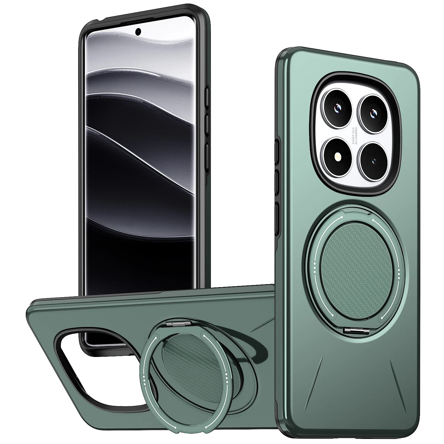 Custodia Armor 360 per Xiaomi POCO M8 Pro POCO X7 ° Supporto Magnetico Rotante per Telefono, Custodia Antiurto con Staffa Integrata