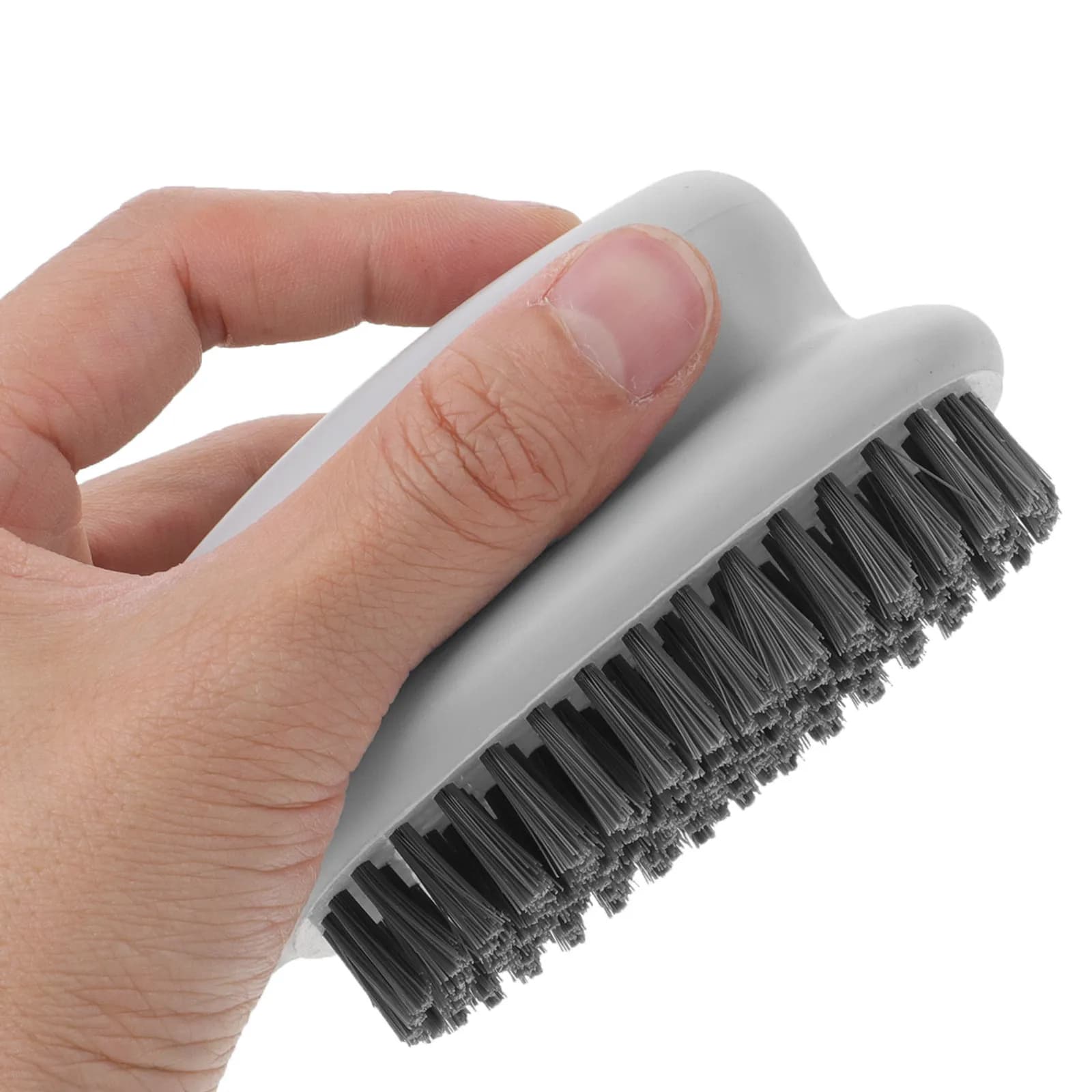 Spazzola per bucato con manico in plastica, spazzola ergonomica con spugna per piatti, pentole, padelle, lavandino, vasca da bagno, WC, doccia, forno, piastrelle, cucina (1 pezzo)