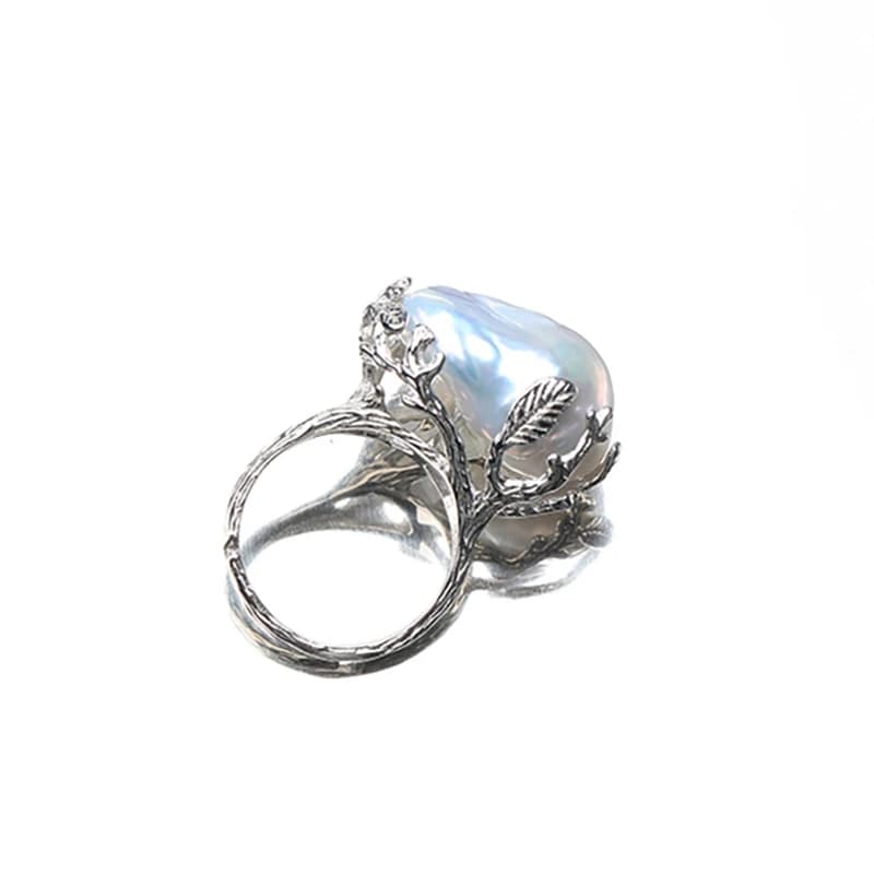 Natural Freshwater Baroque Ring 100% White Cold Warm Colorful Irregular Colorful Pearl Adjustable Ring Men And Women's