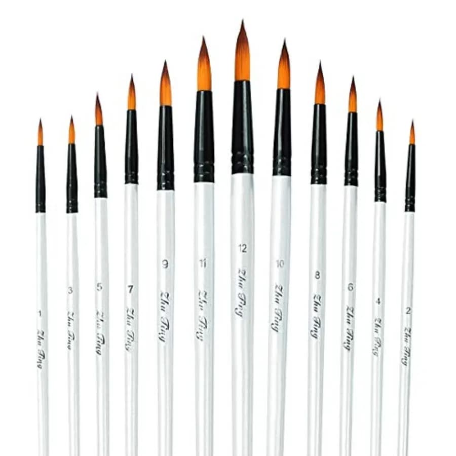Acrylic Paint Brushes Set, pcs Professional Pointed Artist Paintbrushes for Acrylic Watercolor Oil Painting, Face Body Nail Art