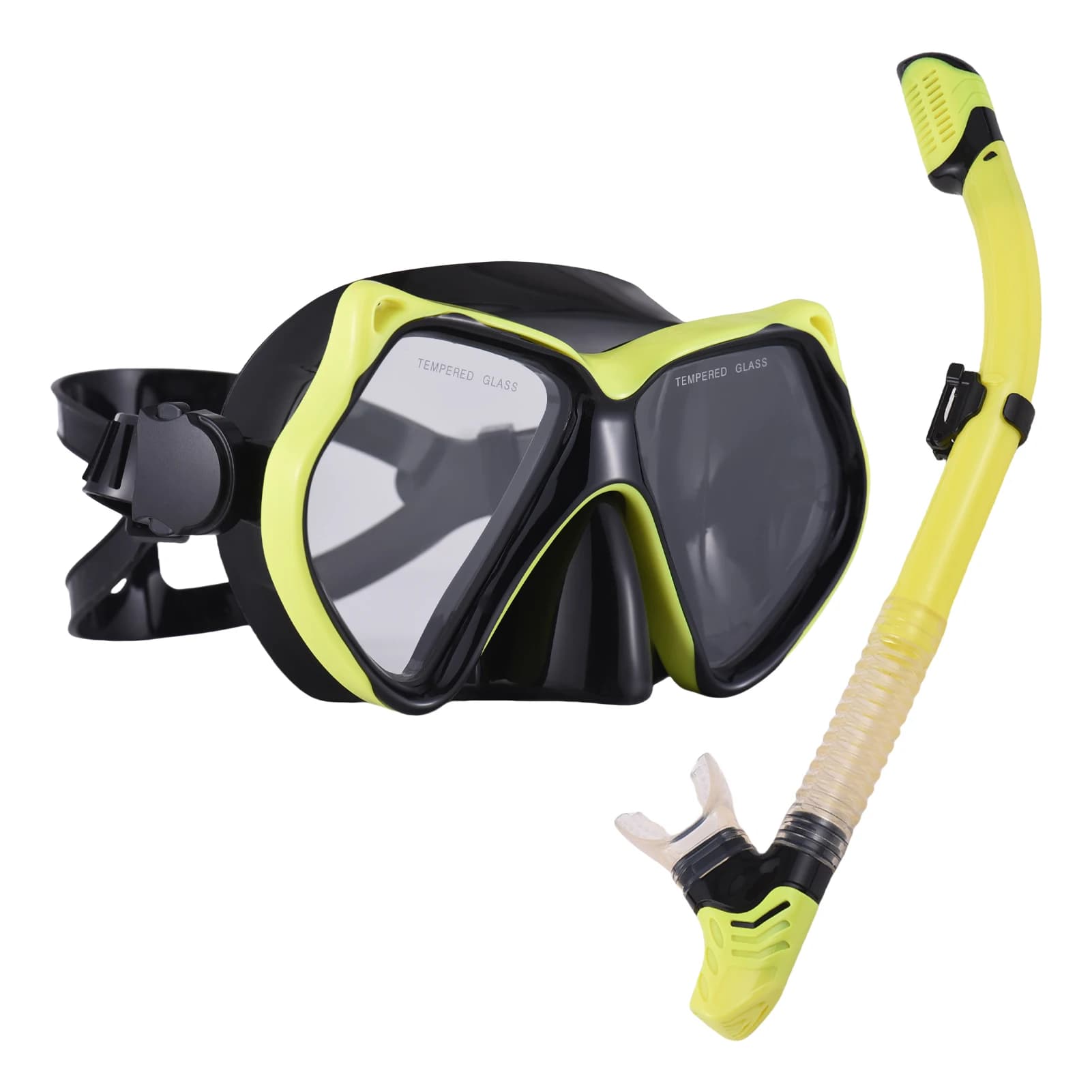 Maschera per Respirazione a Secco per Immersioni con Valvola di Purge, Set di Occhialini da Viaggio e Boccaglio per Adulti, Attrezzatura per Snorkeling, Set Tubo per Respirazione Facile