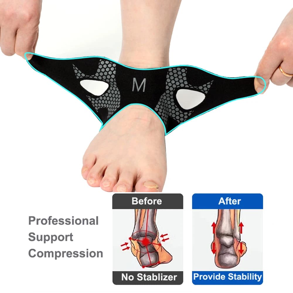 1 tutore per caviglia per uomo e donna, supporto di compressione per distorsione di caviglie e fascite plantare, manica sottile in neoprene elastico