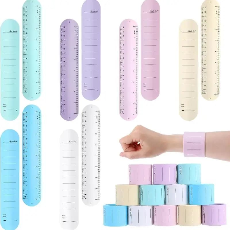 1Pc Waterproof Erasable Silicone Wristband with Scale Reusable Writeable To-Do List Wrist Strap Memory Aid for Forgetful Elderly