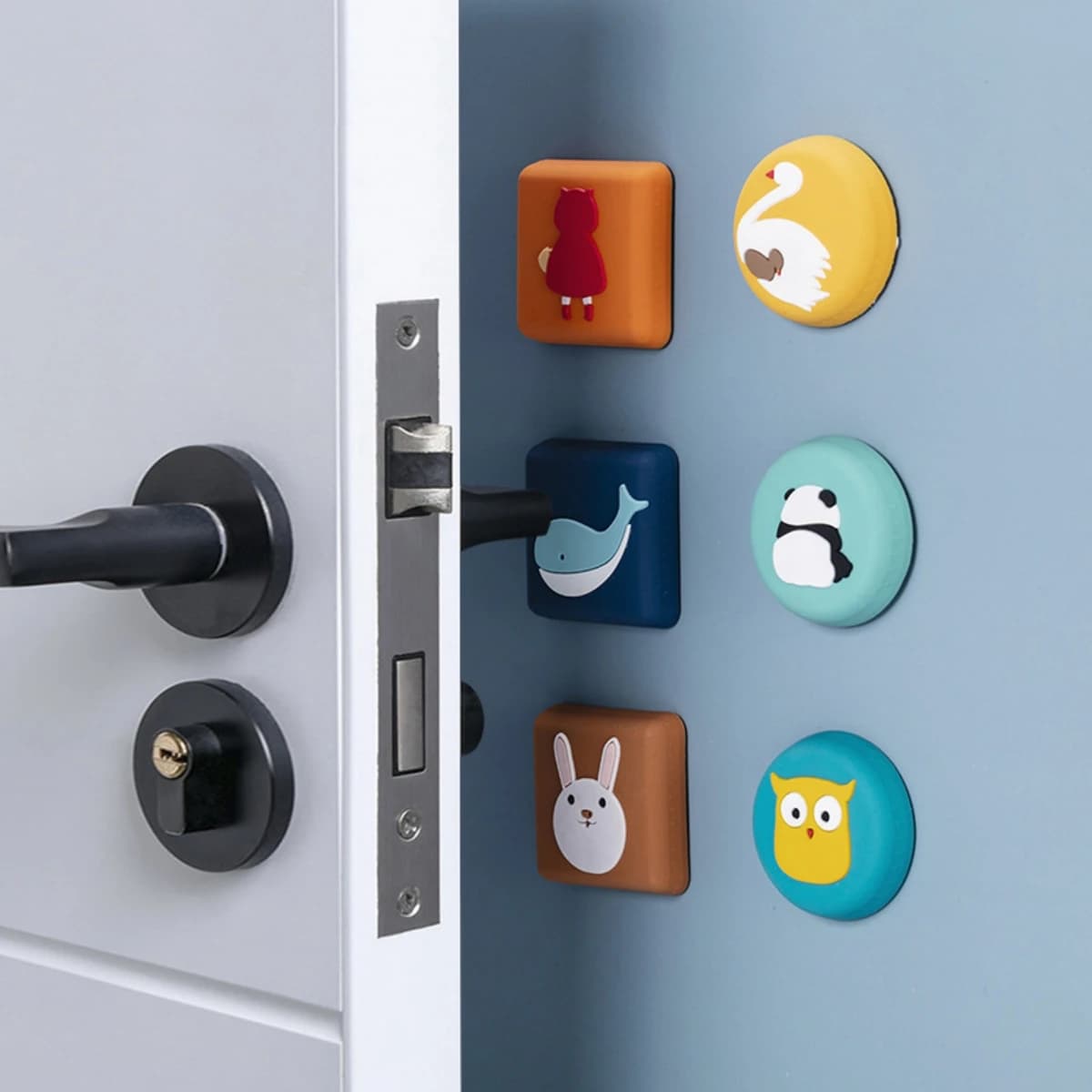 Fermaporta in Silicone a Forma di Cartone Animato, Silenzioso, Antiurto, Protezione per Pareti, Cuscinetto Anti-collisione per Decorazione Casa