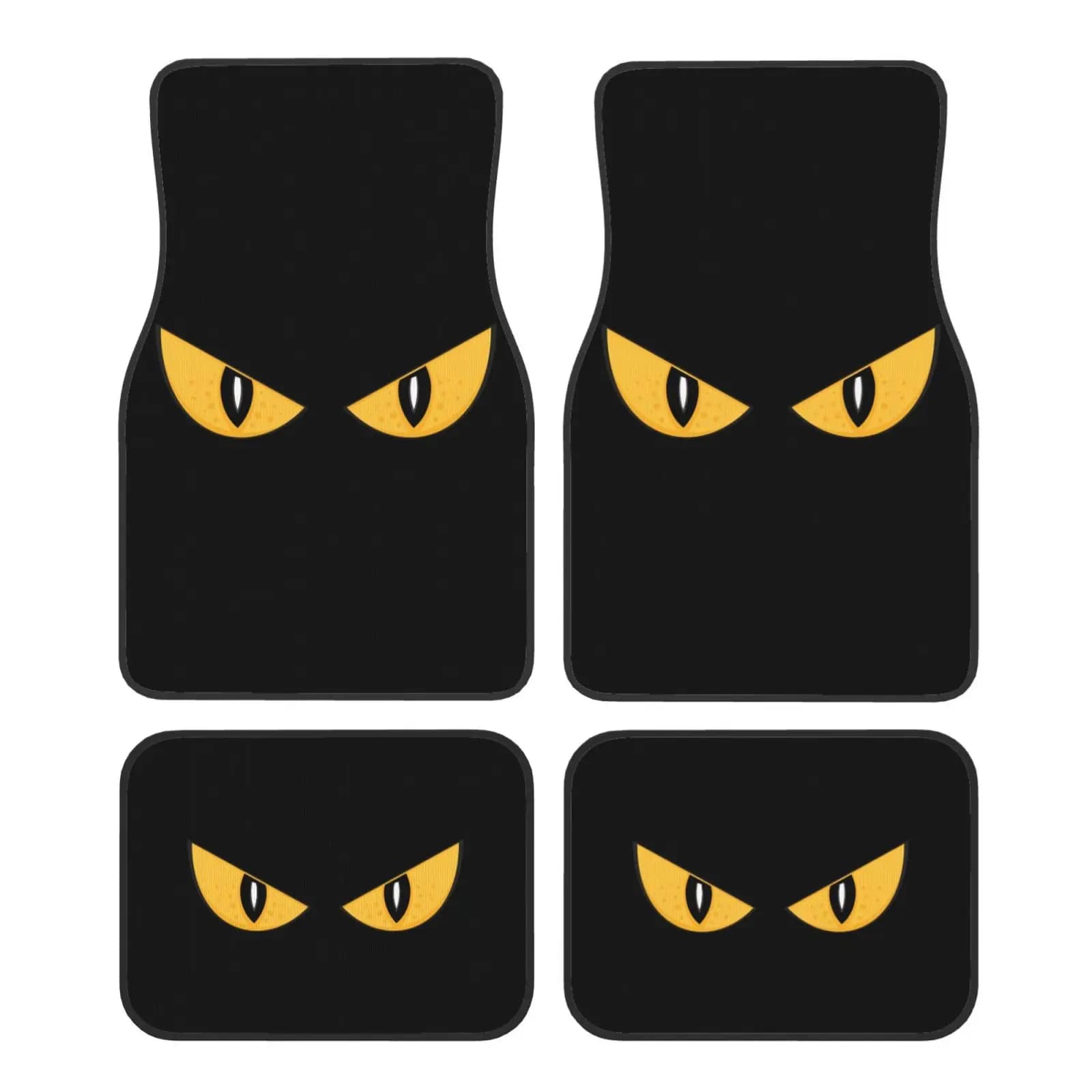 Tappetini per auto con stampa Devil Eye da 4 pezzi Tappetini per piedi in gomma anteriori posteriori antiscivolo Tappetini per protezione del pavimento adatti alla maggior parte dei veicoli