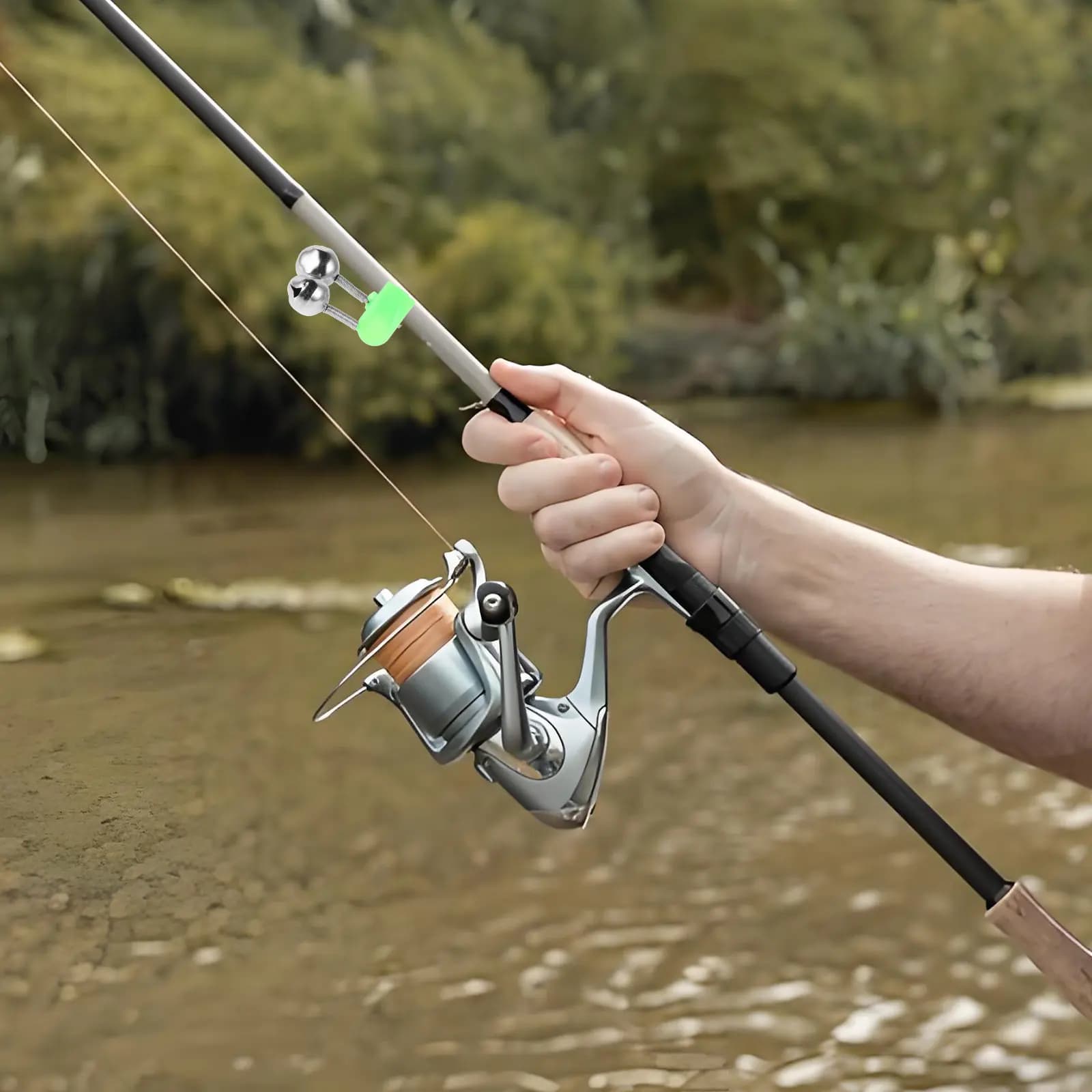 50 Pezzi Campanelli da Pesca a Doppia Allarme in Plastica, Suono Forte e Chiaro, per Canne da Pesca, Allarmi Notturni per Morso, Feeder e Punta Canna da Carpa