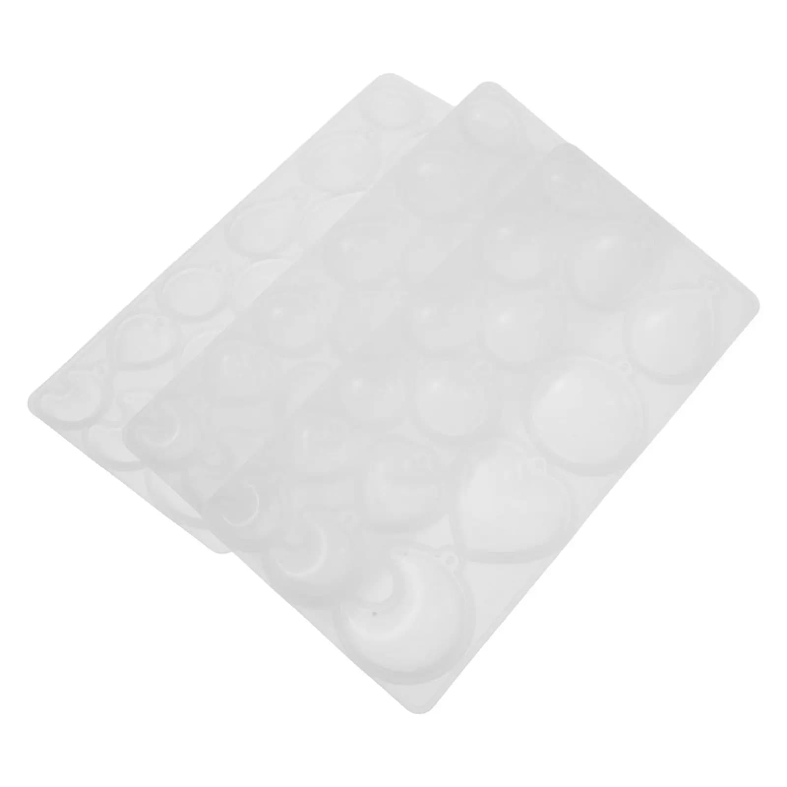 3Pcs Jewelry Resin Casting Molds Reusable Silicone Heart Oval Crescent Pendant Moulds Easy Release DIY Craft Supplies for Epoxy