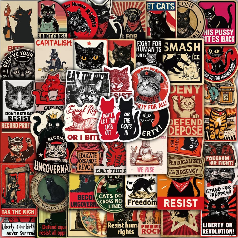 50PCS Revolt Sticker Notebook Aesthetic Skateboard Living Room Creative Case Streetwear Waterproof Art Picture Graffiti Stickers