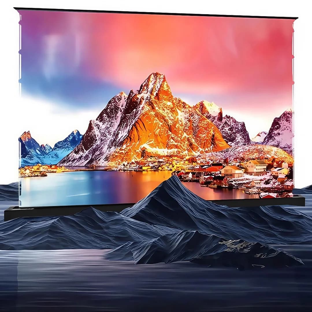 150'' Electric Floor Rising Tension ALR Long Throw Fresnel Screen for Standard Projector with Smart Voice/Remote Control, 8K UHD