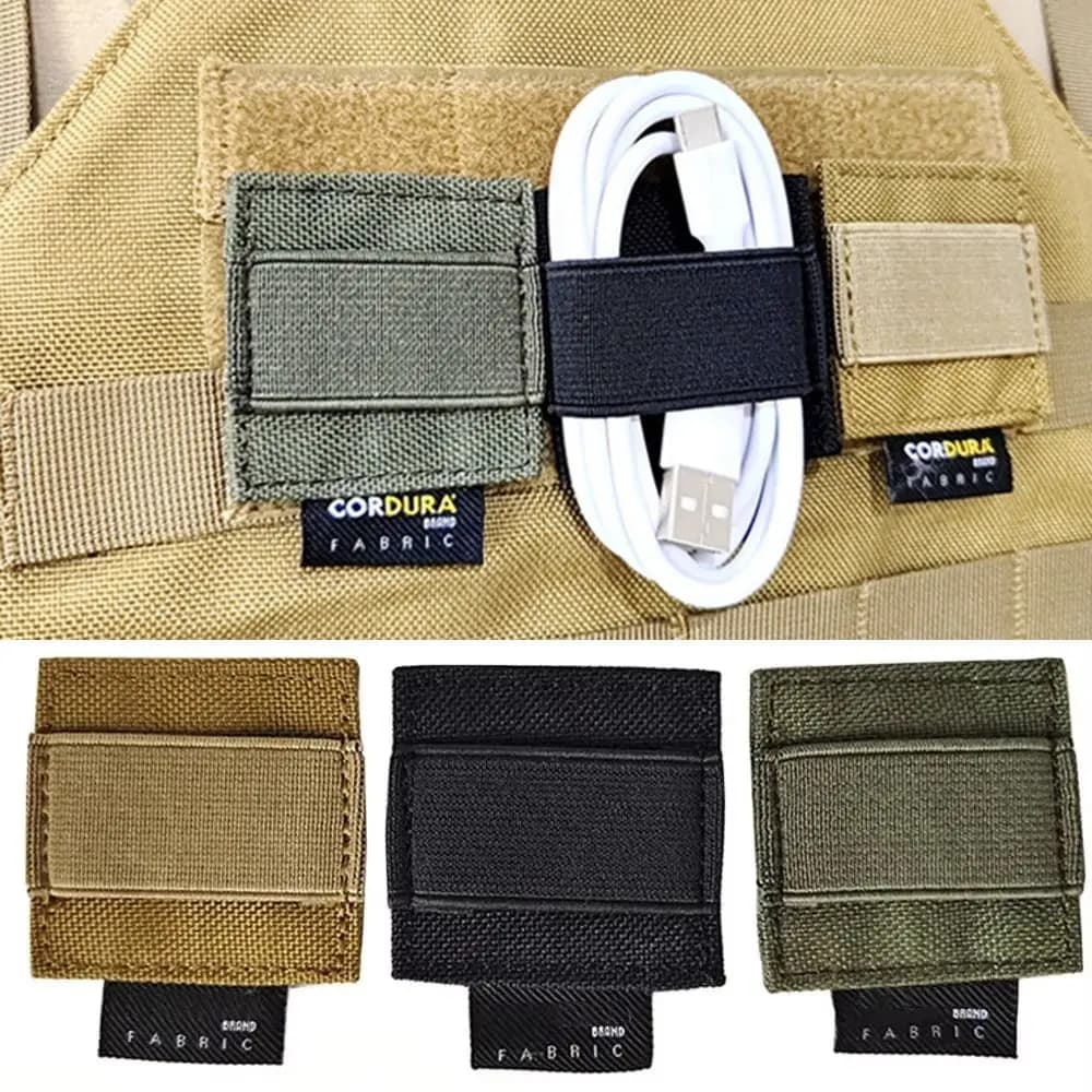Clip per organizer per cavi per casco riutilizzabile con fascette per cavi in nylon con gancio e anello Supporto per auricolari elastico anti-smarrimento resistente all'usura
