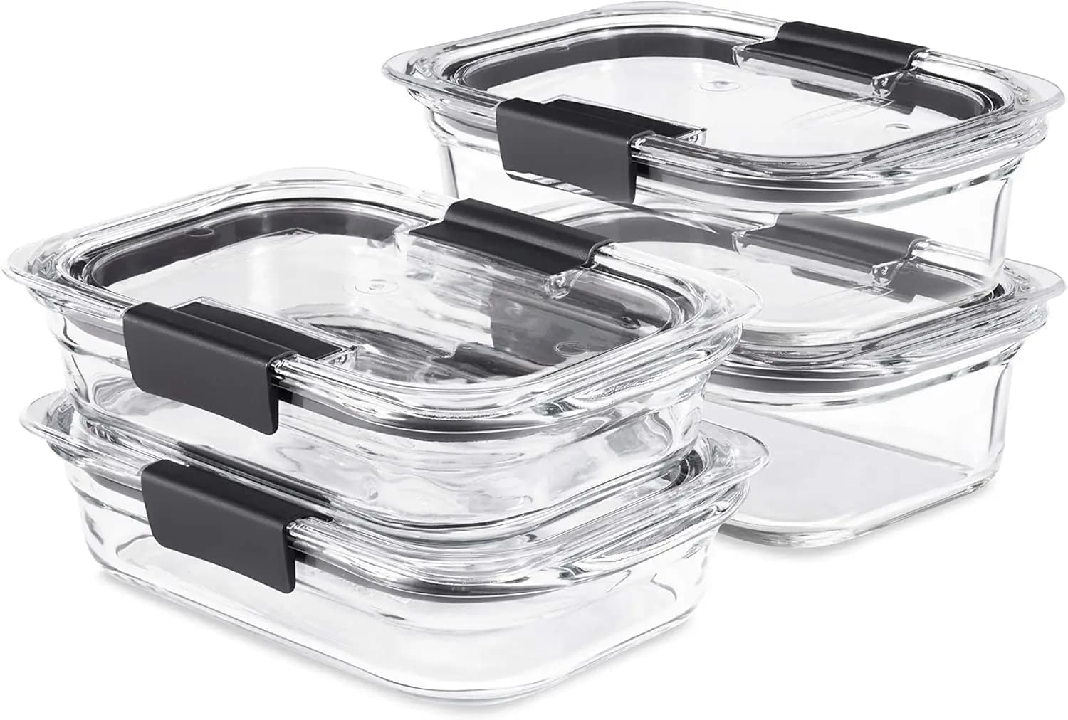 Set di 4 Contenitori in Vetro per Alimenti con Coperchi, Lavabili in Lavastoviglie e Adatti al Forno per Preparazione Pasti e Avanzi