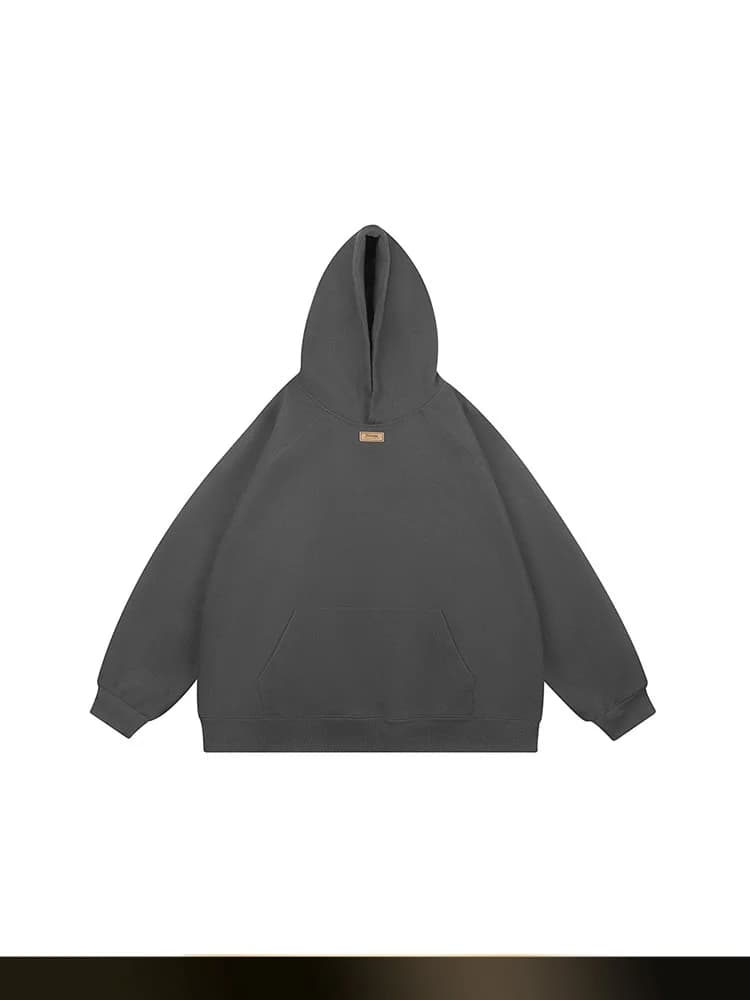 American Retro Hoodie Sweatshirt Pure Color Casual Loose Fit Autumn Winter New Style NTED Youth Polyester Fiber Regular Length