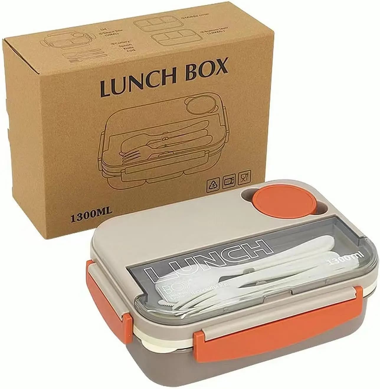 Contenitore per Pranzo in Plastica Isolato Quadrato con Scomparti, Scatola Bento Sigillata Adatta al Microonde per Studenti e Lavoratori d'Ufficio