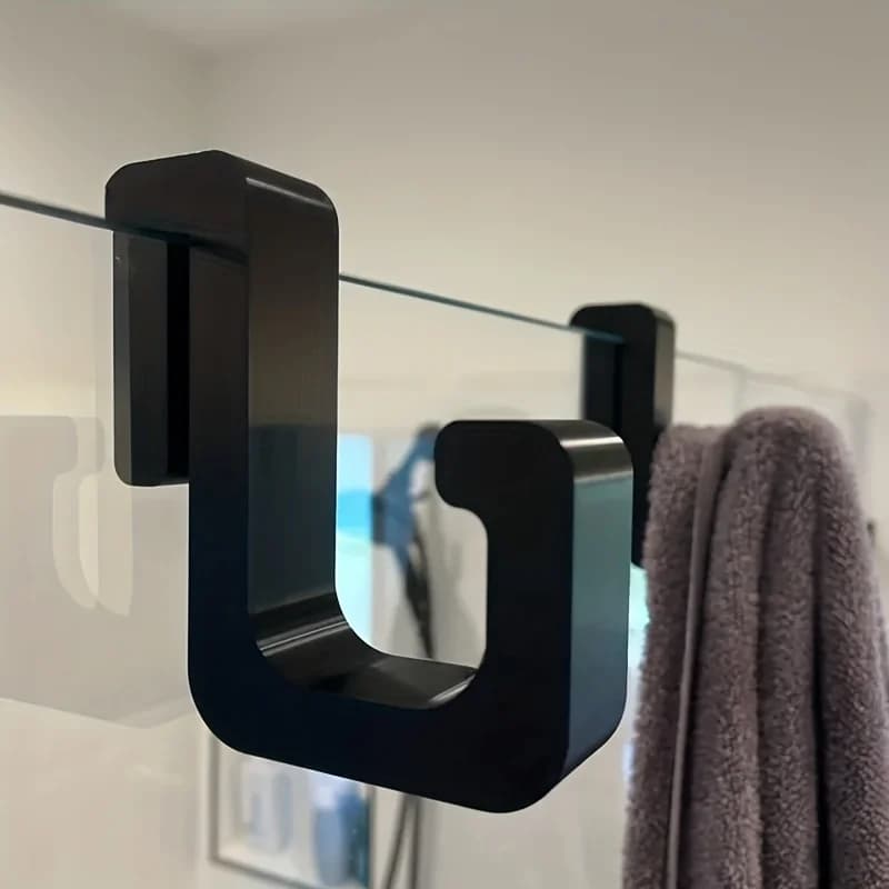 Ganci per porte in vetro senza foratura da 2/3/4 pezzi, ganci per asciugamani da bagno resistenti, appendiabiti in plastica da parete per porte in vetro da 8 mm