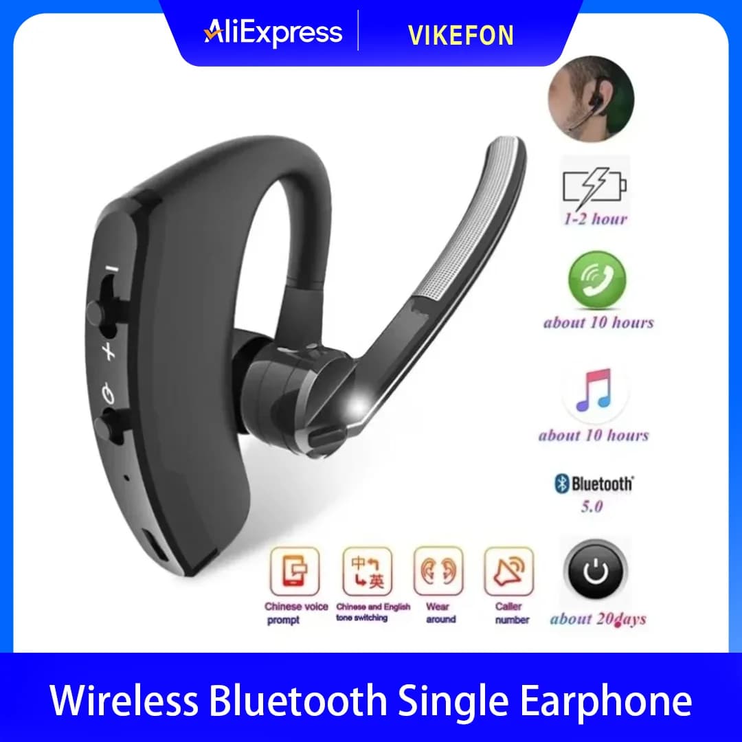 V9 Bluetooth-compatible Headset Wireless Hands-free Noise Control Stereo Music Earphone With Microphone Drop Shipping
