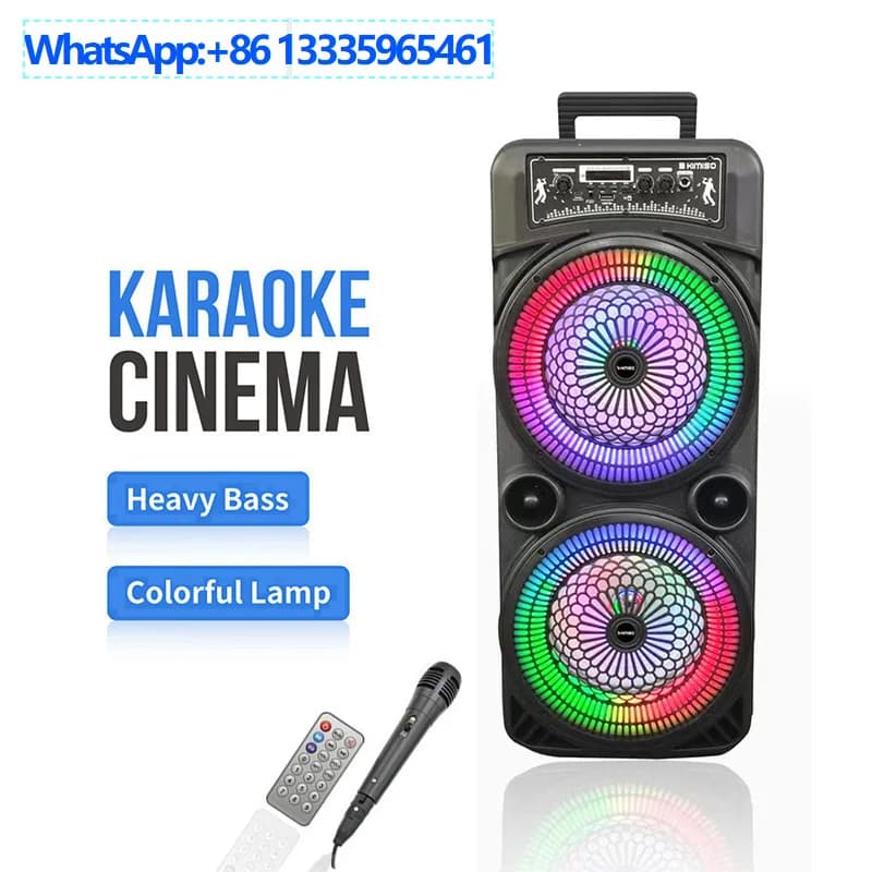 Hot Dual Speaker Wireless Bluetooth Speaker RGB Light Surround High Power Subwoofer Audio QS-2210