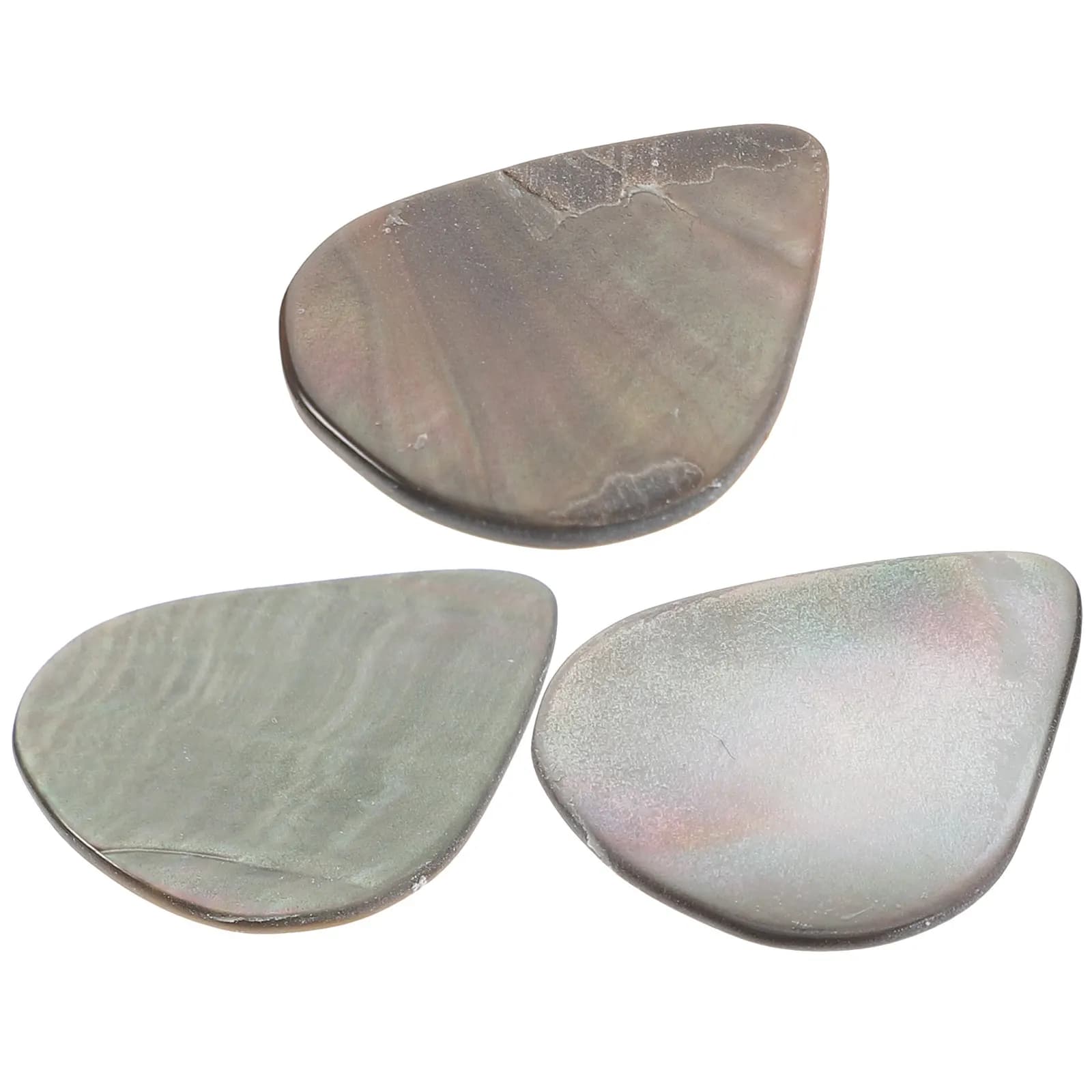 Set di 3 Plettri per Chitarra in Conchiglia Nera per Ukulele e Strumenti a Corda Bassi, Suono Autentico