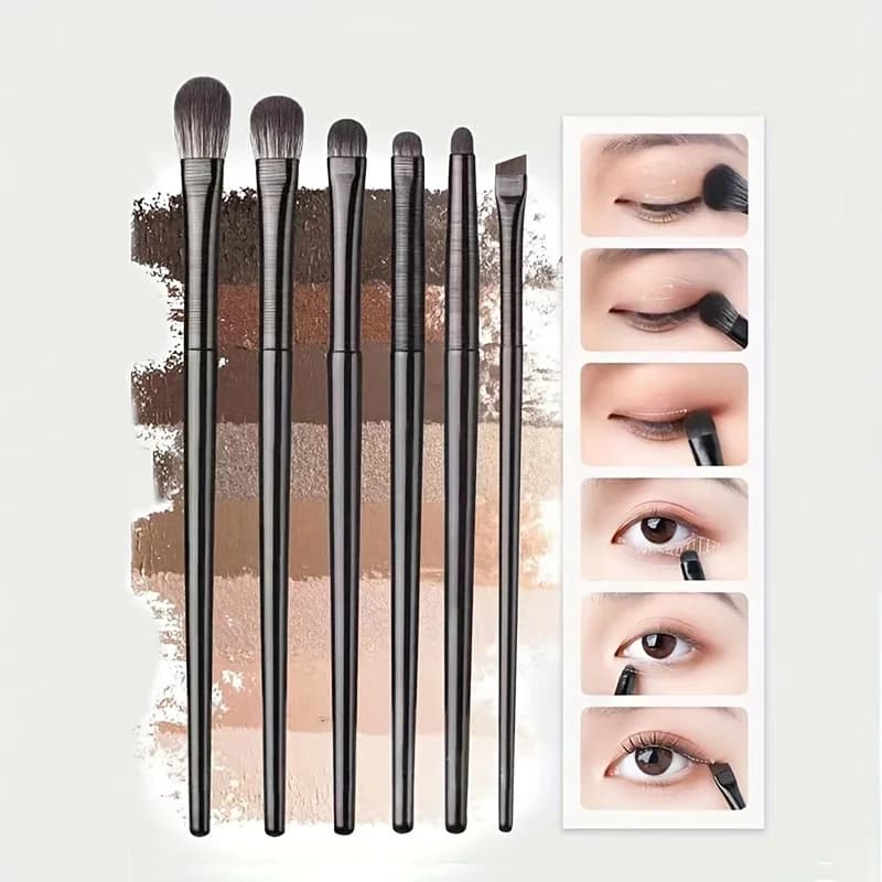 6pcs Soft Eyeshadow Brush Set Eye Makeup Smudge Silkworm Eyeliner Blade Eye Detail Small Makeup Brush