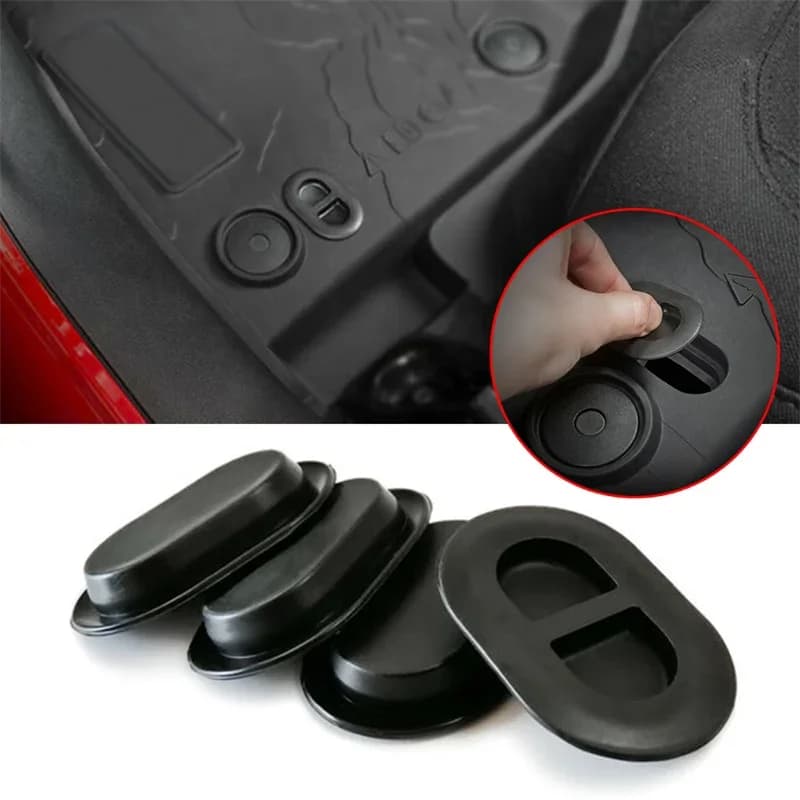 Tappetino per auto Tappo di scarico Tappo di protezione in gomma Tappo di copertura del foro durevole per Jeep Wrangler JL 2018-2021 Accessori per la pulizia