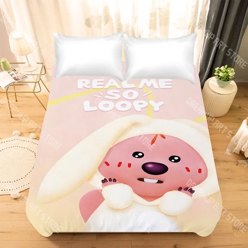 Fashion Penguin Loopy Cartoon Bedding Set Single Twin Full Queen King Size Bed Set Kids Bedroom Duvetcover Sets Bed Sheet Set