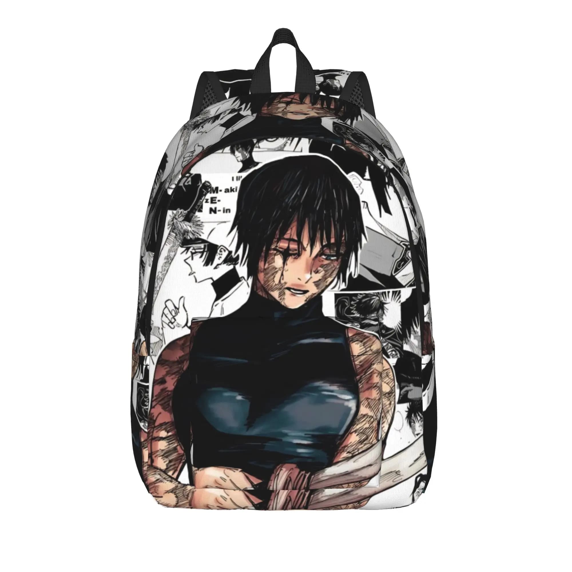 Maki Zenin Manga Backpack Lightweight High School Hiking Travel JJK Anime Daypack for Men Women Laptop Computer Canvas Bags