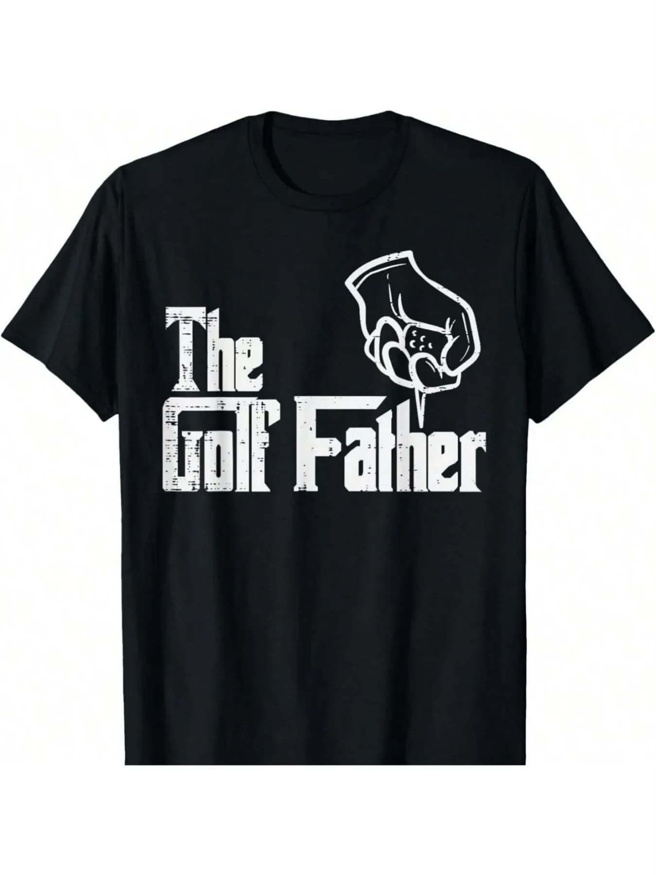 T-shirt da uomo con motivo Golf Dad - Divertente design imitazione golf, comoda ed elegante T-shirt con stampa in bianco e nero,