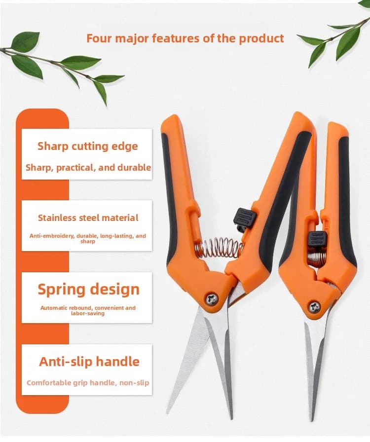Non-slip and work-saving garden shears, pruning shears, fruit and vegetable shears, garden shears