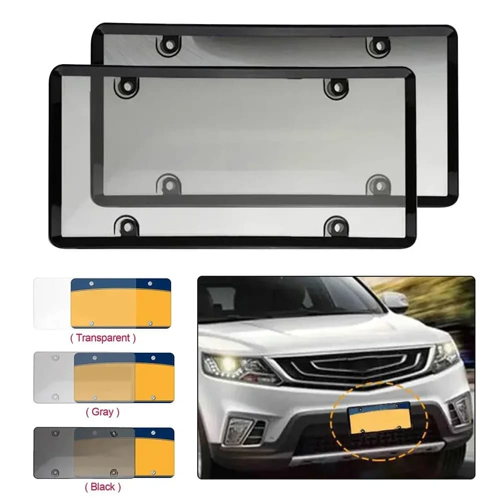 Cornice Protettiva Trasparente Riflettente da 6.3'' per Targa Auto, Anti-Rilevamento Telecamere Velocità e Anti-Rilevamento Tasse, Protezione Foto