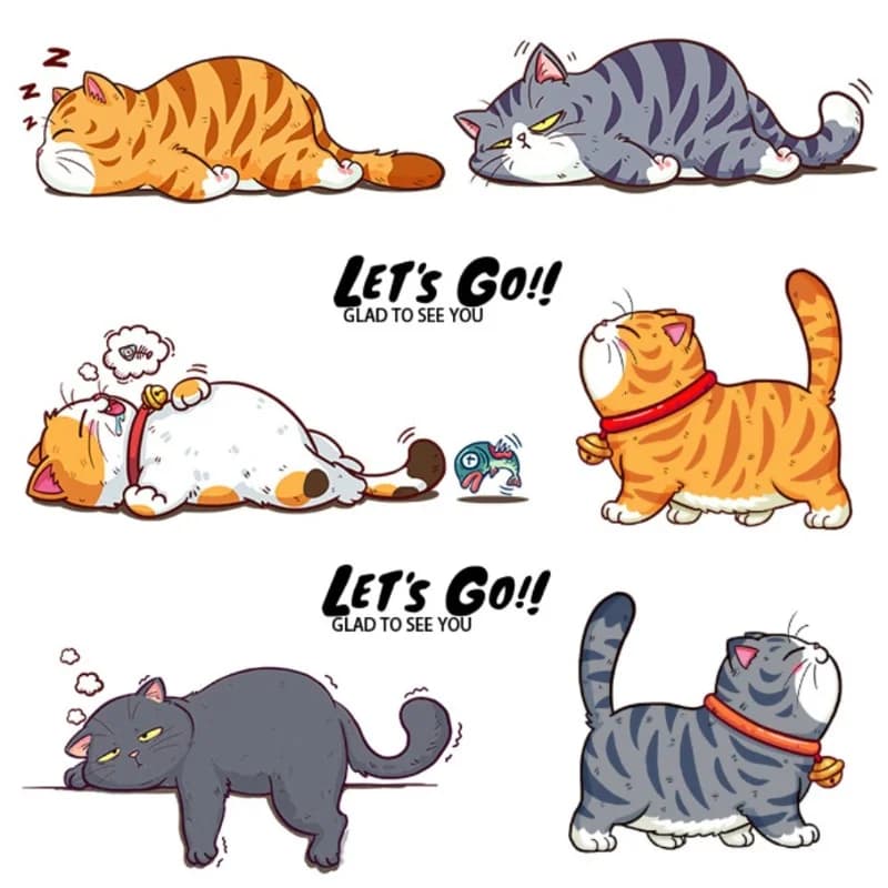 Cute Car Decals Decorative Sticker Cat Vinyl Cartoon Car Sticker for Cars Trucks Motorcycles Helmets DIY Decorations
