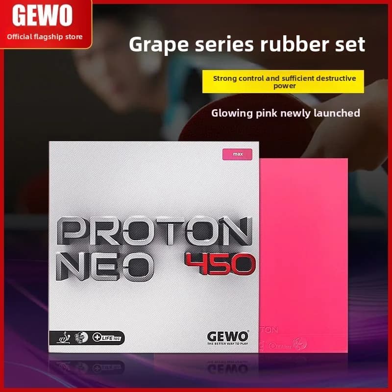 GEWO Uva 450 Rosa Racchetta da ping pong Manicotto in gomma Interno in gomma Spugna energetica Gomma astringente non riempitiva
