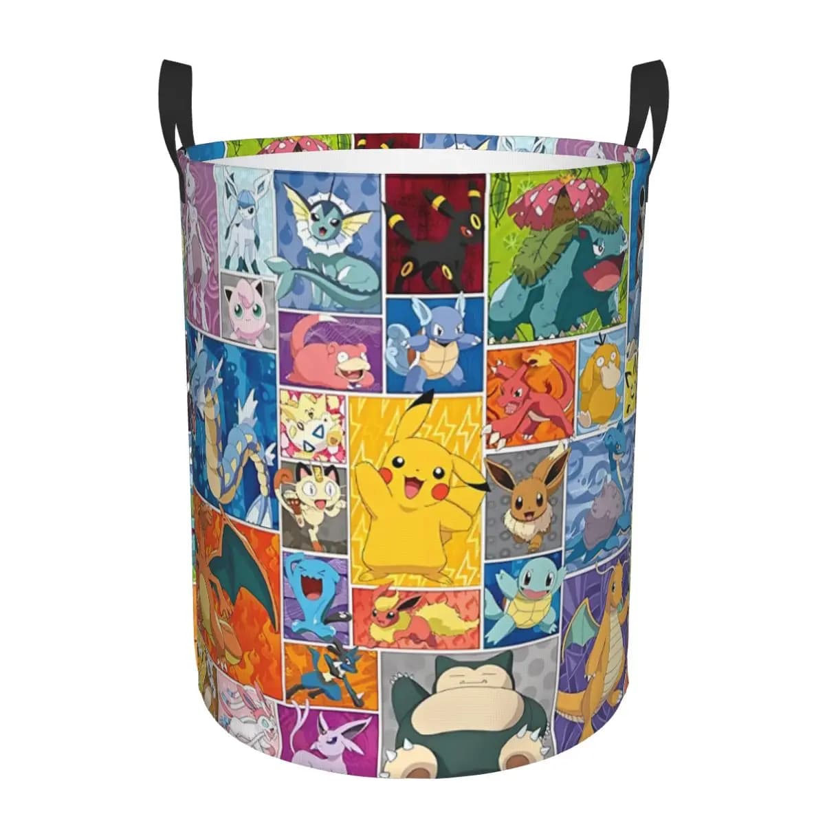 Cesto Portabiancheria Personalizzato P-Pikachu Anime, Grande Cesto Portaoggetti, Organizzatore Giocattoli per Bambini e Bambine