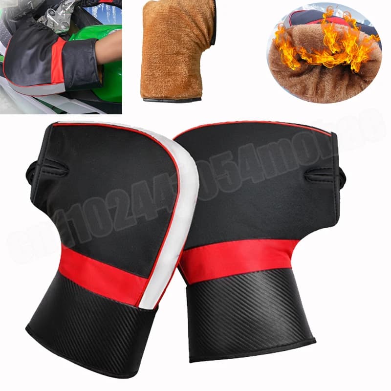 Guanti per Manubrio Moto, Coprimanopole Invernali Spessi e Caldi Impermeabili per Moto e Scooter, Guanti Protettivi