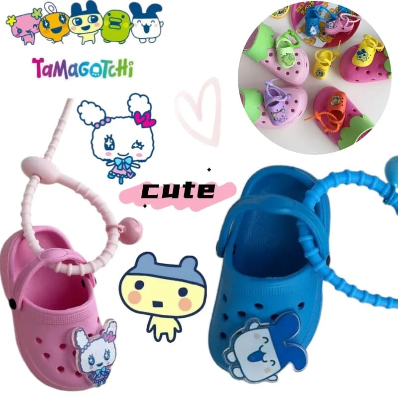 Nuovo Creativo Portachiavi a Forma di Scarpa Tamagotchi Bandai, Cartone Animato, Carino Personalizzato, di Grande Valore, alla Moda, Piccolo Charm per Zaino Studentesco