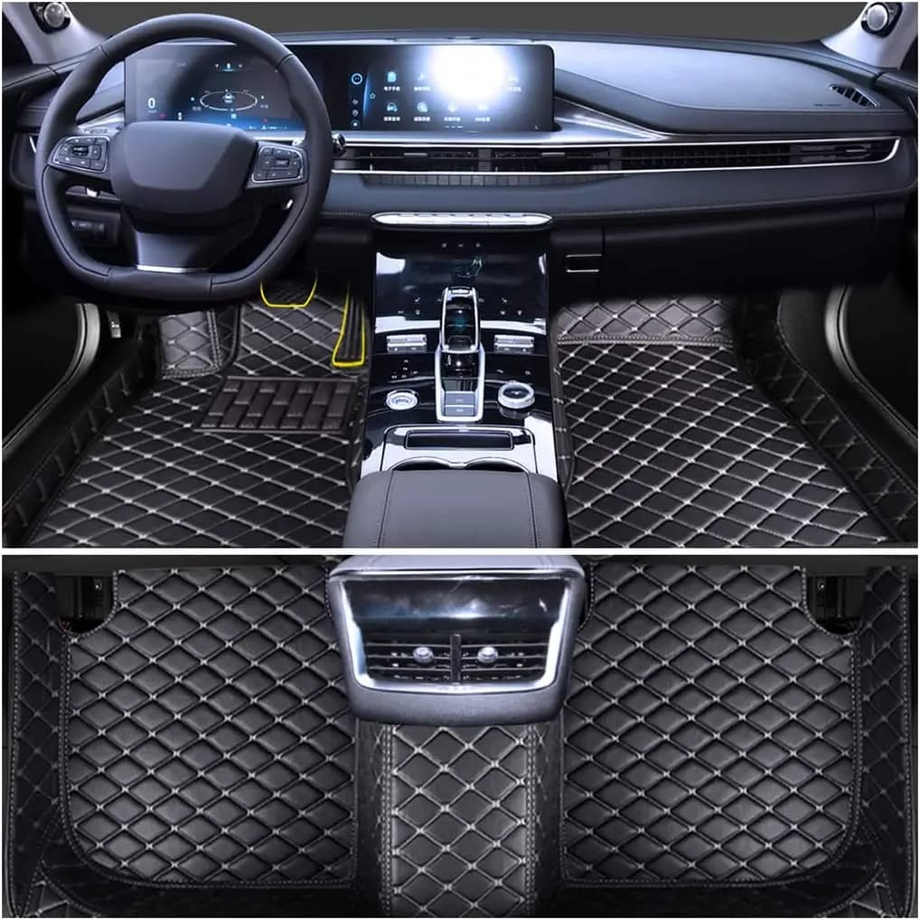 Tappetini personalizzati per KIA Carens Rondo, modello personalizzato, in pelle, antiscivolo, impermeabili, per interni auto