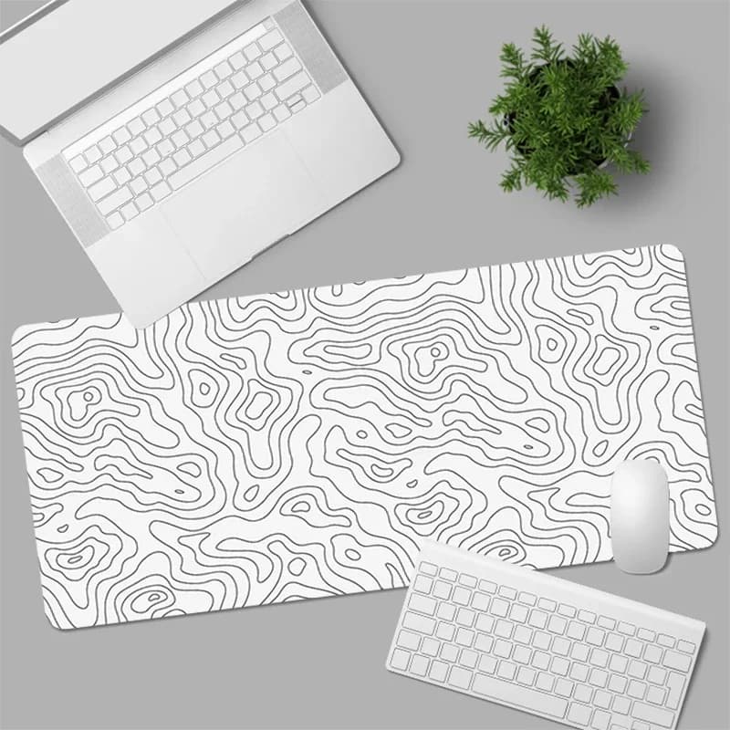 Tappetino per mouse in bianco e nero Accessori da gioco per computer di grandi dimensioni Tappetini per mouse Tappetini per scrivania Tappeto Tappetino per mouse morbido per laptop antiscivolo Tappetino per mouse
