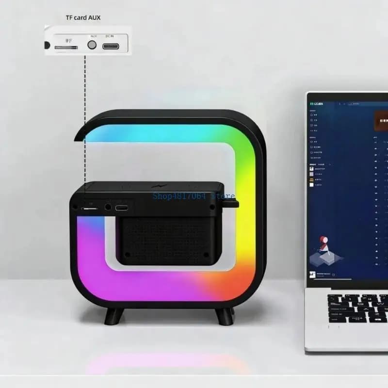 T3LB （1 pcs）Creative Bluetooth-compatible Loudspeaker Desktop Night Light with Colorful LED Lighting Effect for Home and