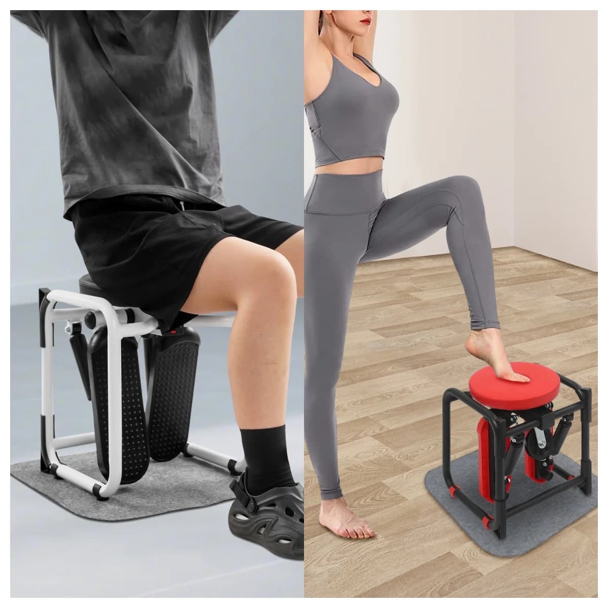 Waist-Twisting Stepper With Resistance Band And Mat,Multi-Function Stepper With Seat, Stepper For Home, Mini Sport Stepper