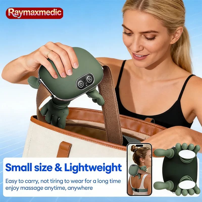 Raymax 2026 Bionic Neck Shoulder Massager N7 Kneading Shawl 3-Level Modes Neck Cervical Waist Leg Body Muscles Massage Pillow
