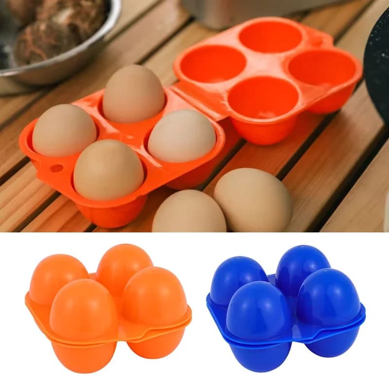 Custodia per uova a 4 griglie Contenitore di plastica portatile Scatola di immagazzinaggio Frigorifero Viaggi all'aperto Escursionismo Camping Carrier Custodia per uova da picnic