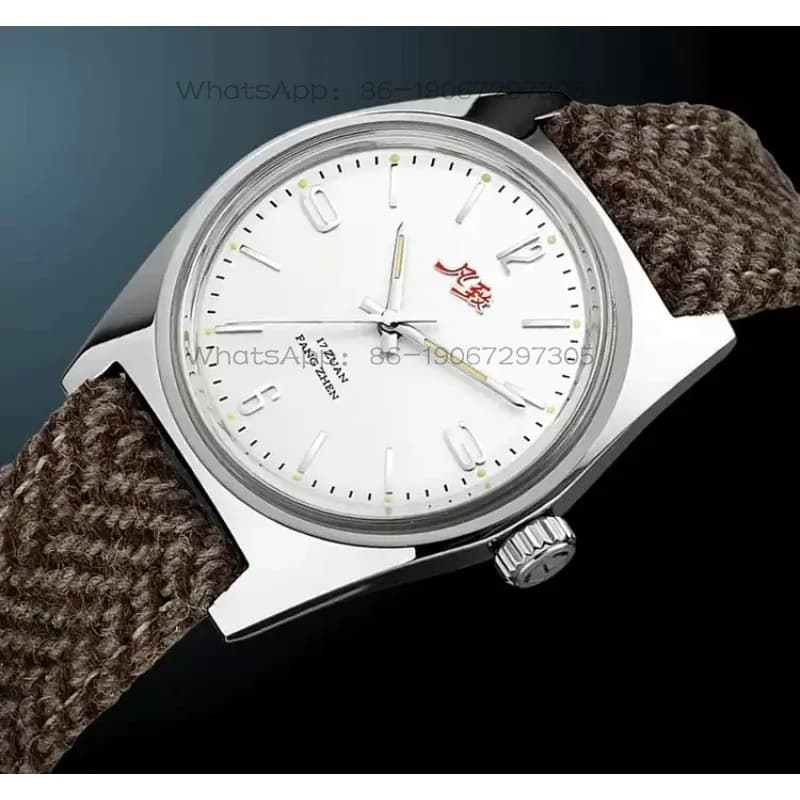 cdawGuochao simple manual mechanical watch through the bottom retro pointer thin men's domestic watch daily waterproof