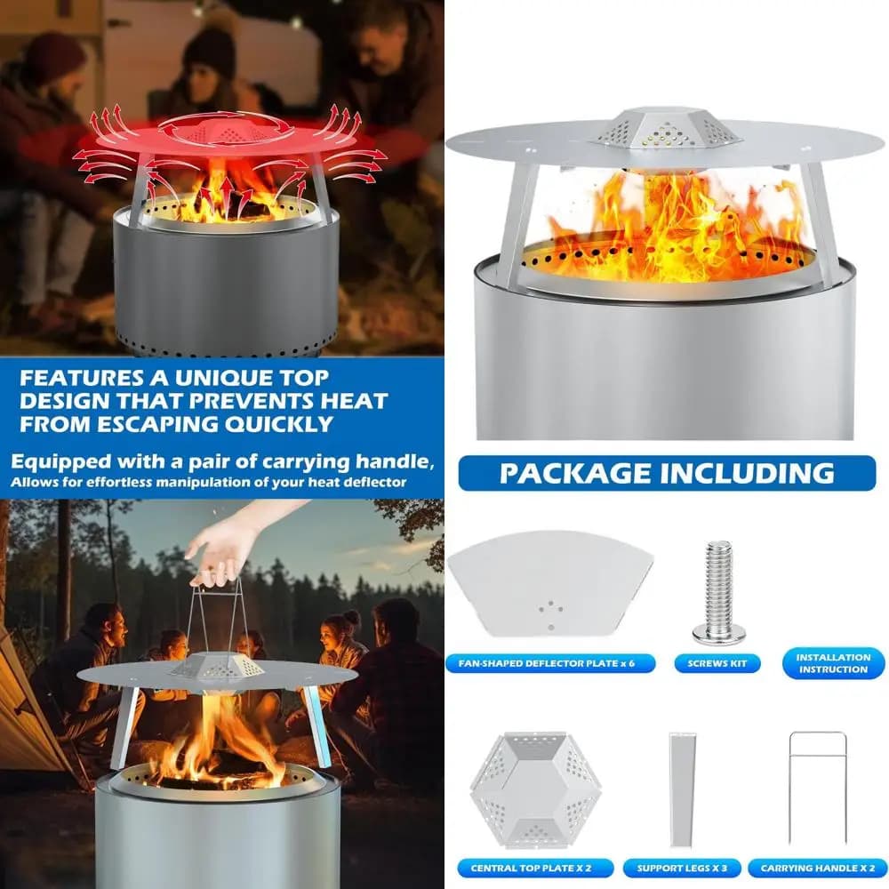 Diffusore di Calore in Acciaio Inox 304 con Manico e 3 Gambe per Uso Interno ed Esterno