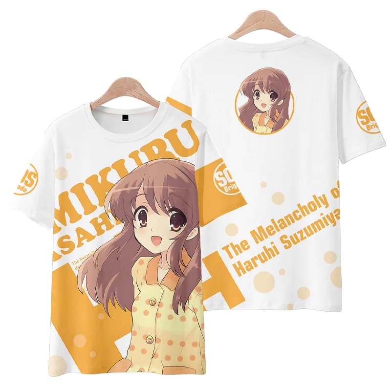 Anime Suzumiya Haruhi No Yuuutsu T-shirt a maniche corte Costume cosplay estivo Studente casual Top larghi